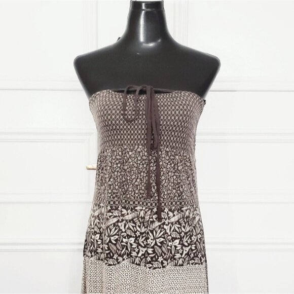 Vintage L.O.G.G Brown/Sandy Paisley Boho Maxi Dress - Picture 7 of 15